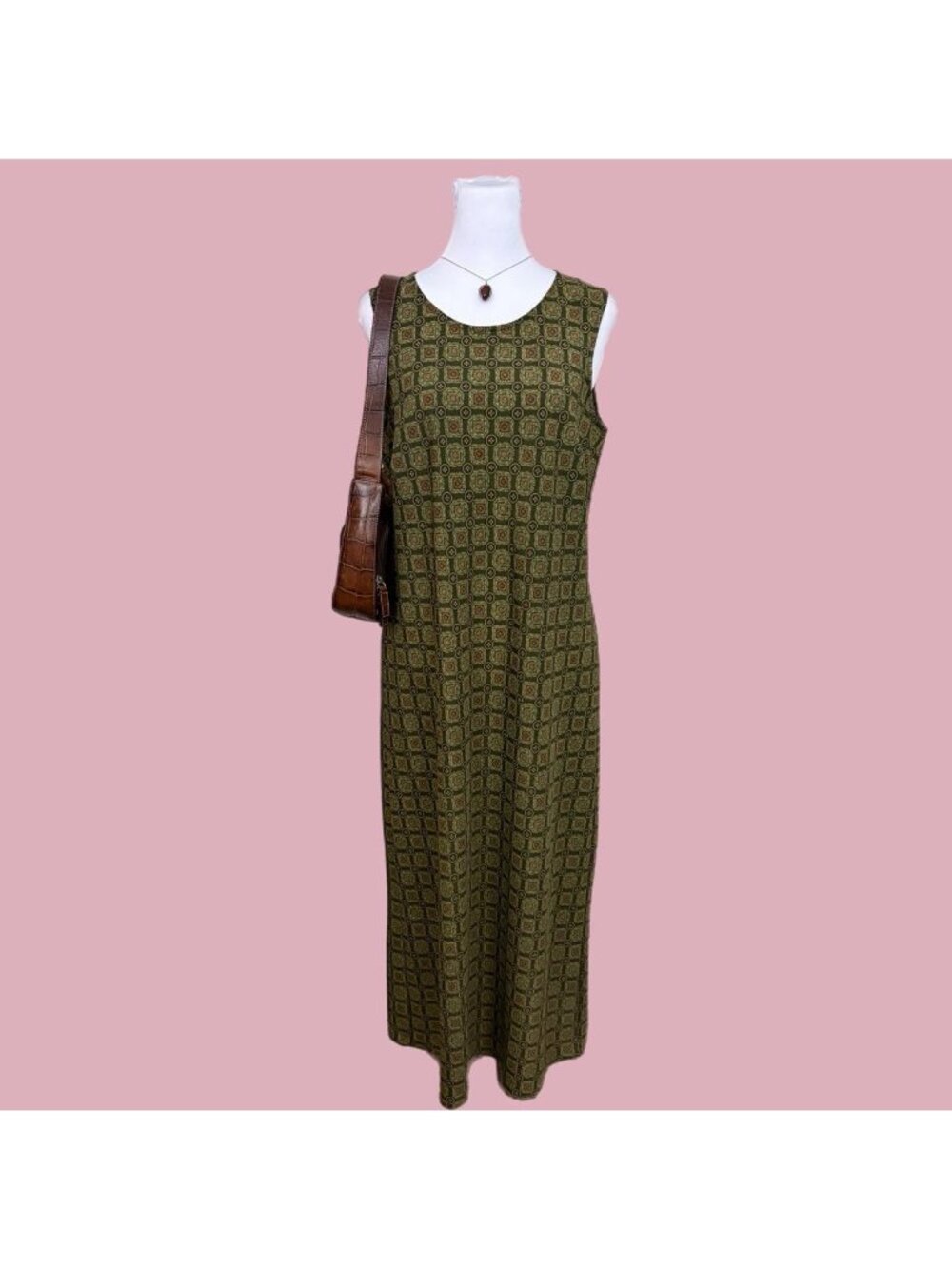 90s geometric patterned boho dress